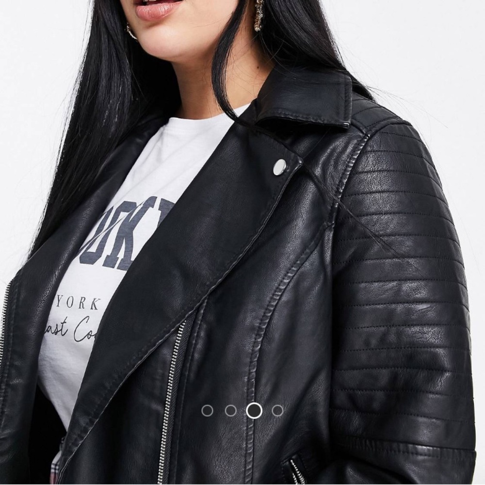 New Look ASOS Curve Faux Leather Moto Jacket Sz 24